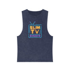 Unisex Stonewash Tank Top with ACE, Slim TV & What's Hot!? - Casual Summer Style