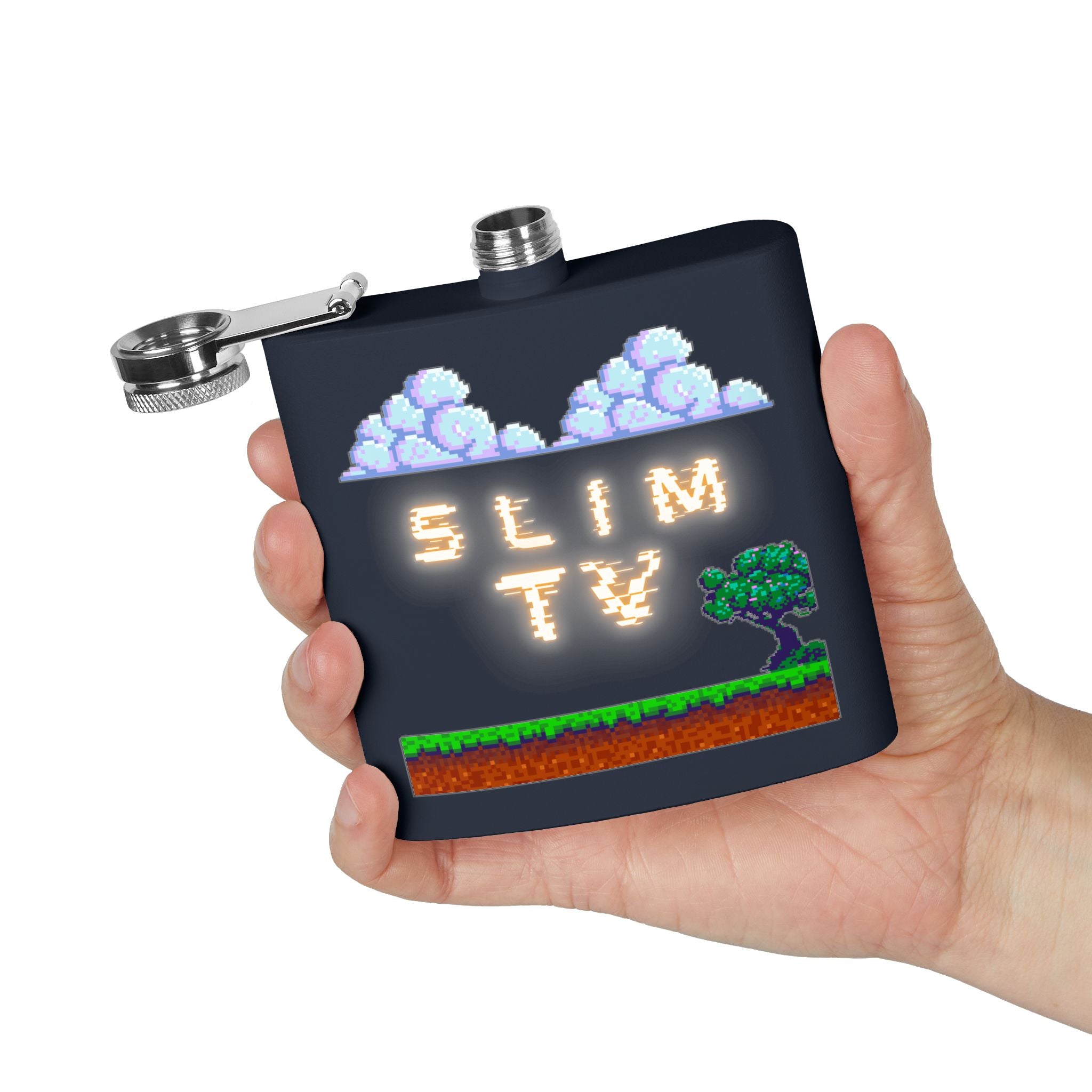 What's Hot!? and Slim TV 6oz Stainless Steel Flask