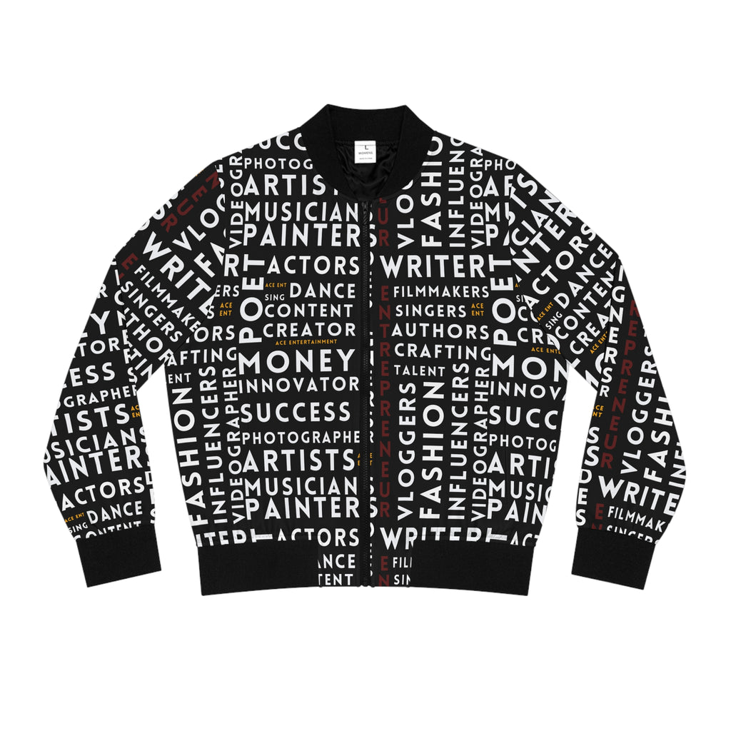 ACE Creative Collective Women's Bomber Jacket — Typography Back Print