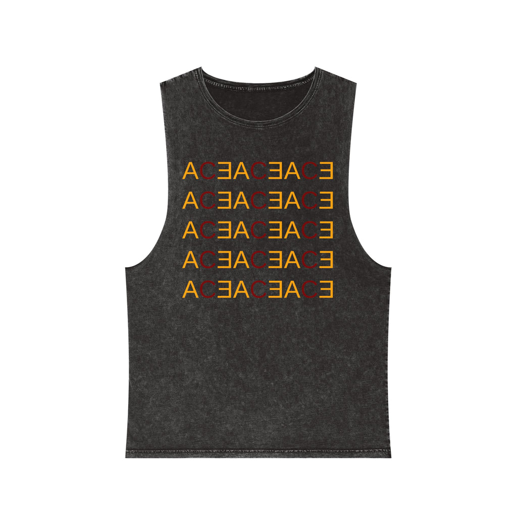Unisex Stonewash Tank Top with ACE, Slim TV & What's Hot!? - Casual Summer Style